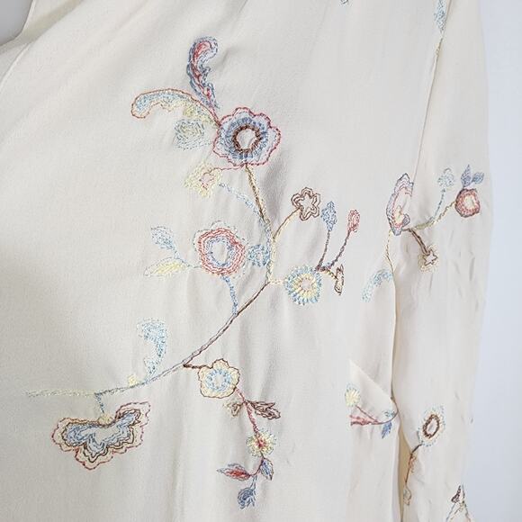 Vtg Apparenza Women 2Pc Tank Shirt M Button Floral Embroidered 3/4 Cuffed Sleeve - Picture 5 of 13